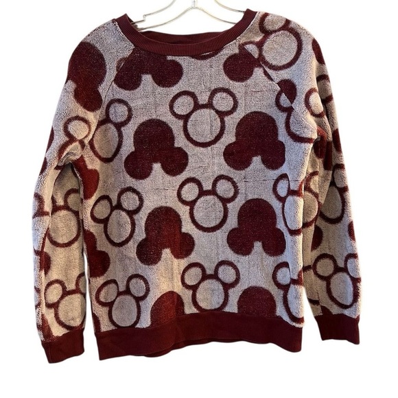 Disney Women's Mickey Mouse Plush Crewneck Sweatshirt Size S Multicolor - Picture 1 of 11